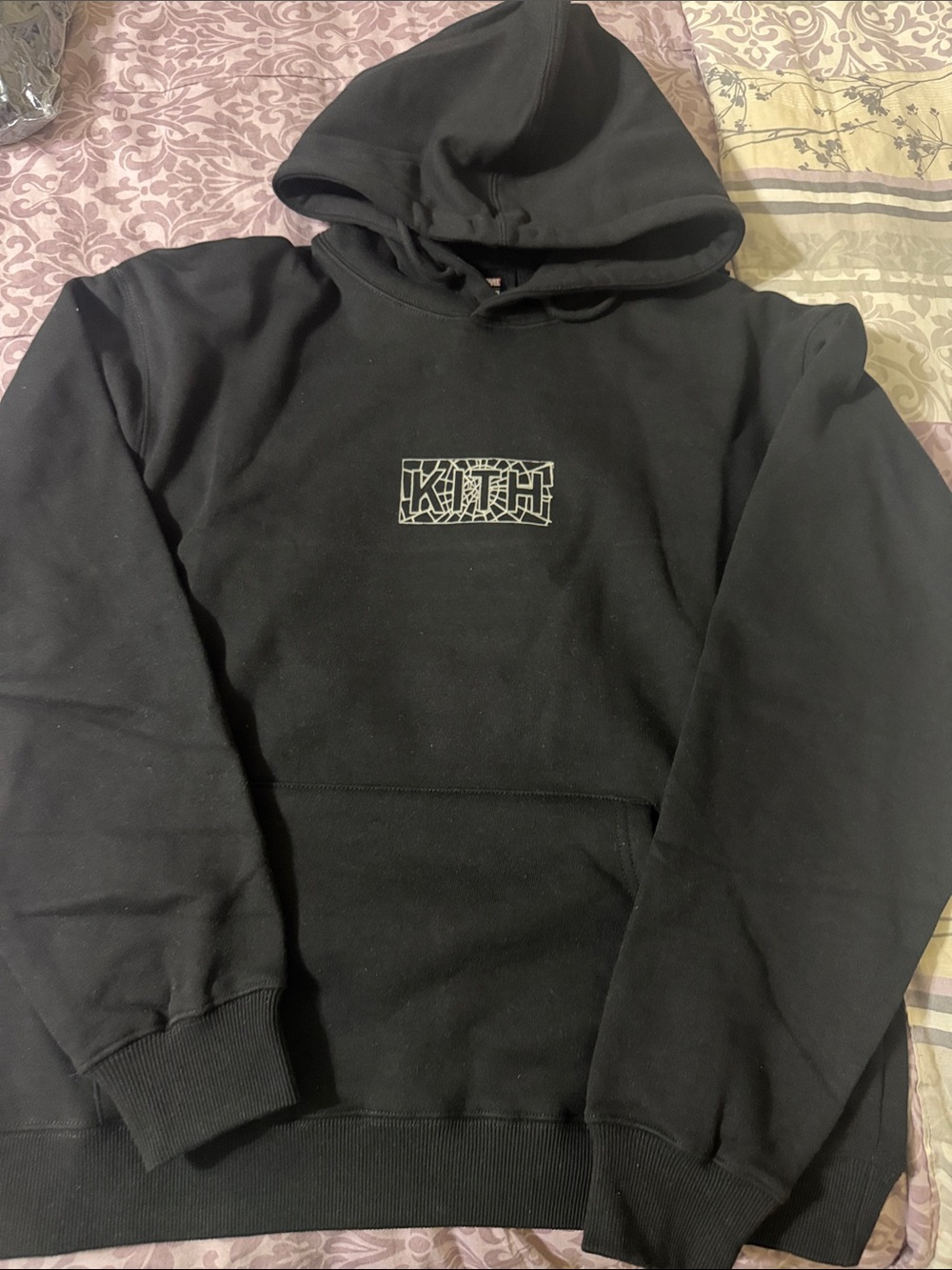 Kith Men Black Hoodie with White Logo Box
